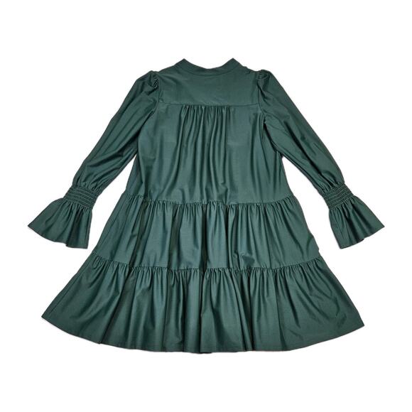 Jude Connally Tammi Dress Womens M Evergreen Tiered Cocktail Holiday Party Mini - Picture 9 of 16